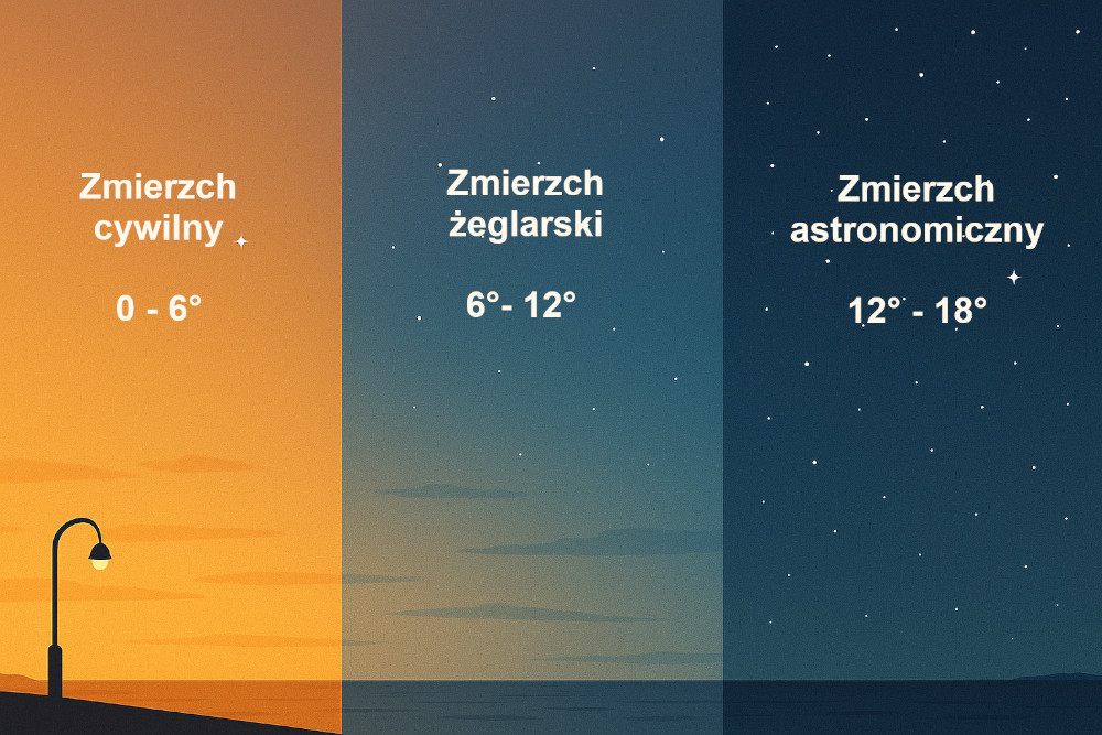 Rodzaje zmierzchu - infografika